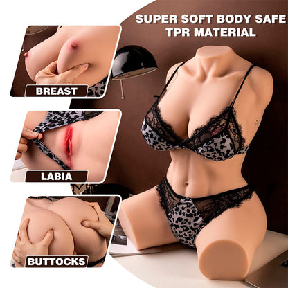 Xise - torse féminin réaliste avec poussée 55 cm