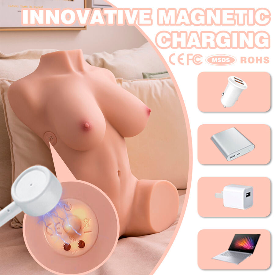 Xise - dania thrusting torso realistico con vibrazione femminile 52 cm