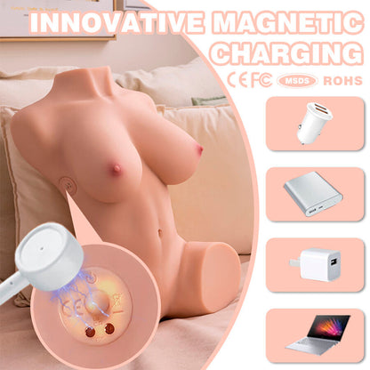 Xise - dania thrusting torso realistico con vibrazione femminile 52 cm