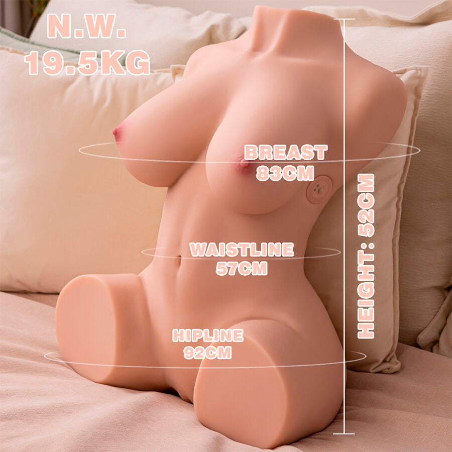 Xise - dania thrusting torso realistico con vibrazione femminile 52 cm