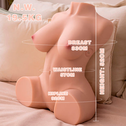 Xise - dania thrusting torso realistico con vibrazione femminile 52 cm