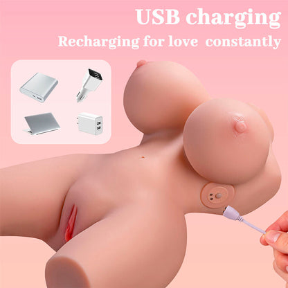 Xise - frieda torso femminile realistico con vibrazione 36 cm