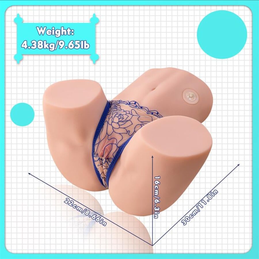 Xise - maya sucking masturbatore realistico vagina e ano con vibrazione e onde stimolanti 4,5 kg