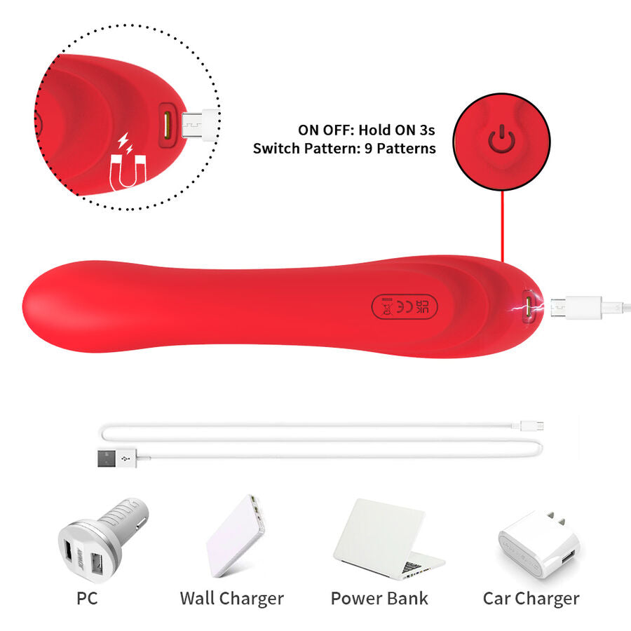 Armony - vibratore con lingua oscillante rosso