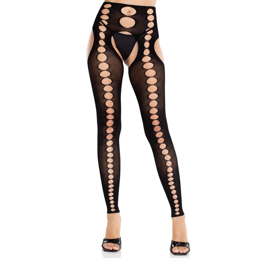Leg avenue - calze coprenti senza cuciture senza spalline nere