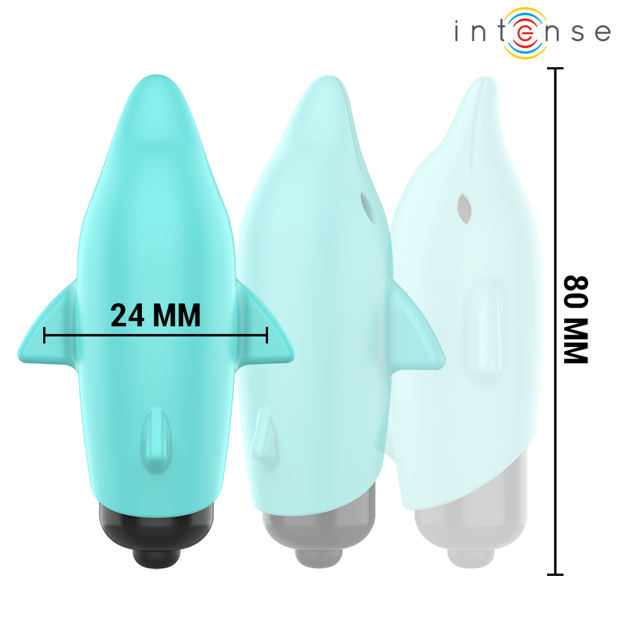 Intense - echo vibrante bullet delfino blu 8 x 4,7 cm