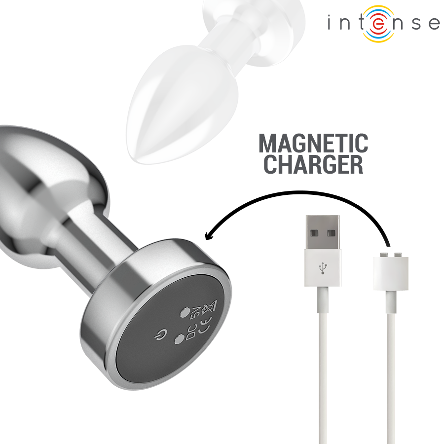 Intense - plug anale 10 vibrazioni metallo con telecomando s