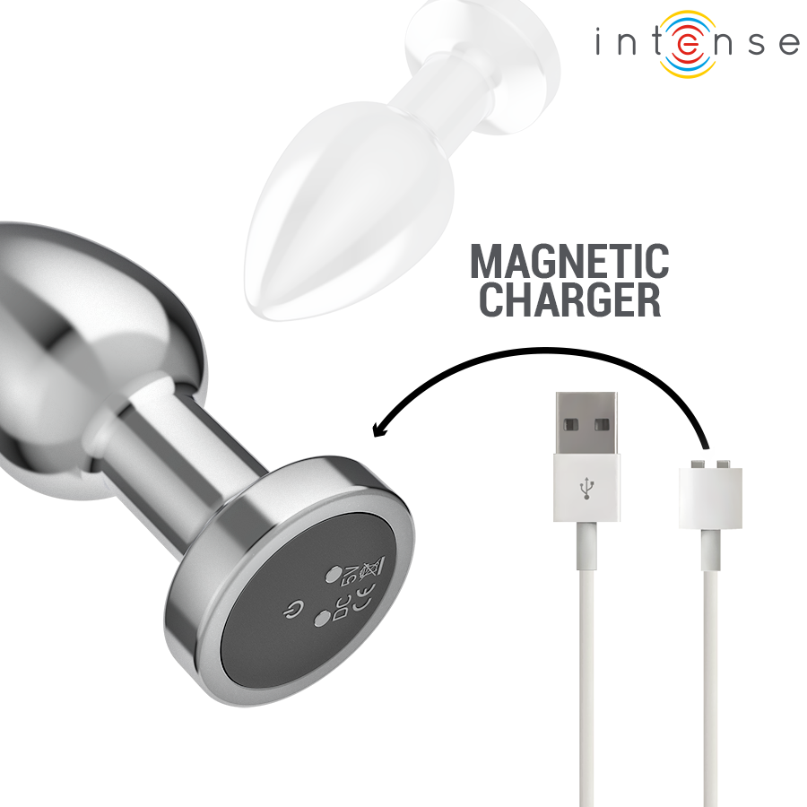 Intense - plug anale 10 vibrazioni metallo con telecomando m