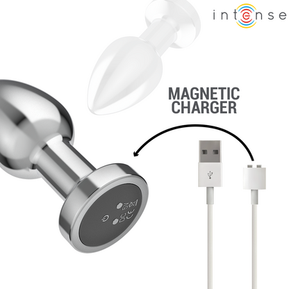 Intense - plug anale 10 vibrazioni metallo con telecomando m