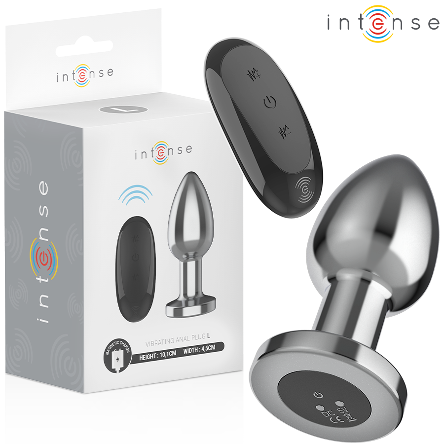 Intense - plug anale 10 vibrazioni metallo con telecomando l