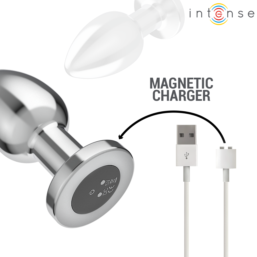 Intense - plug anale 10 vibrazioni metallo con telecomando l