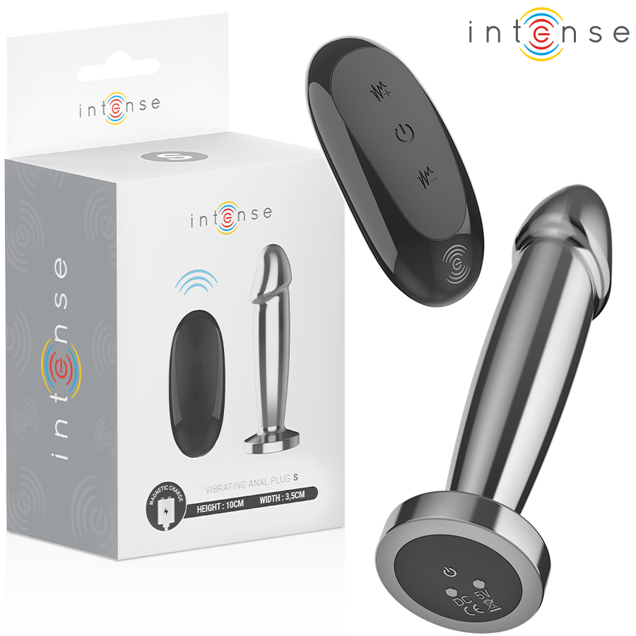 Intense - anal plug 10 vibrazioni dildo metallo con telecomando s