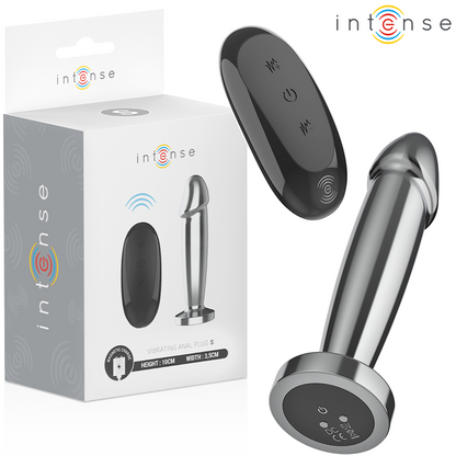 Intense - anal plug 10 vibrazioni dildo metallo con telecomando s