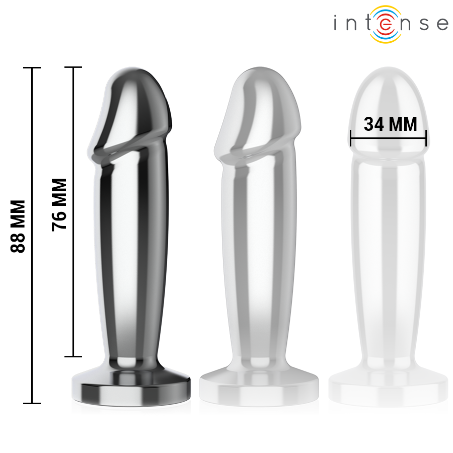 Intense - anal plug 10 vibrazioni dildo metallo con telecomando s