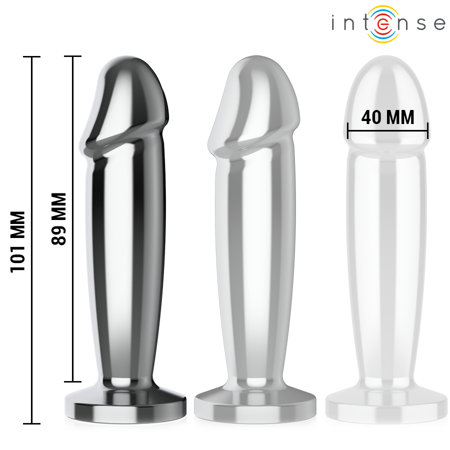Intense - anal plug 10 vibrazioni dildo metallo con telecomando m
