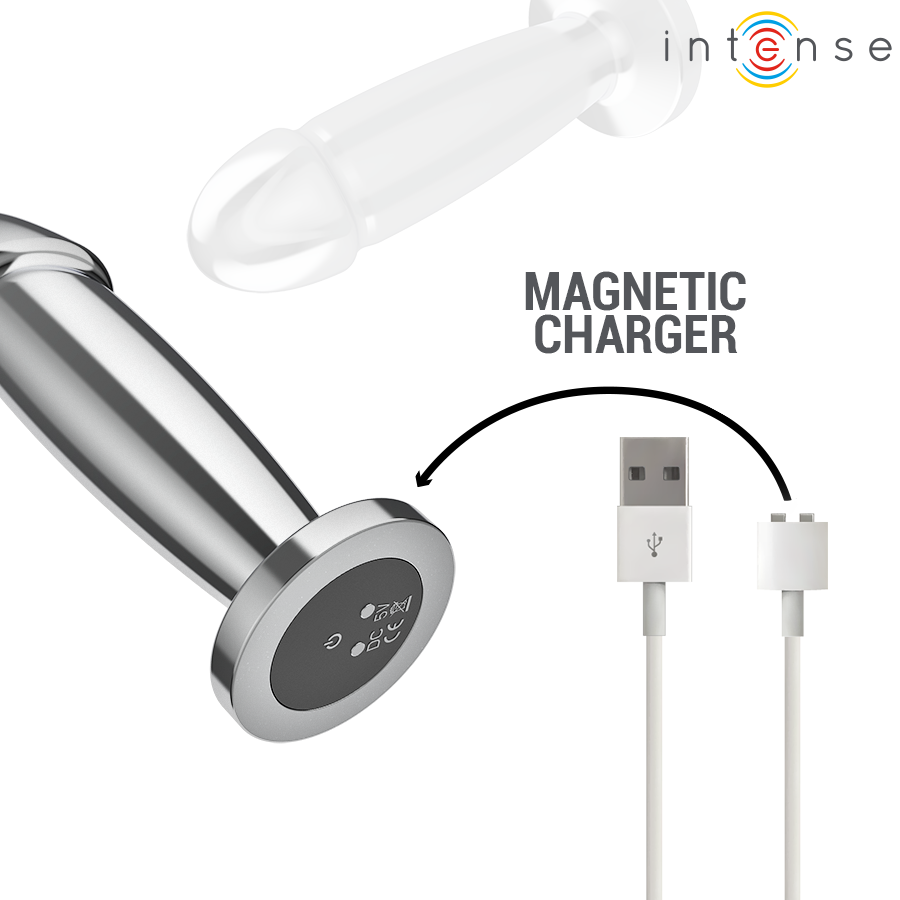 Intense - anal plug 10 vibrazioni dildo metallo con telecomando m