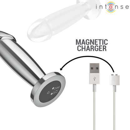 Intense - anal plug 10 vibrazioni dildo metallo con telecomando m