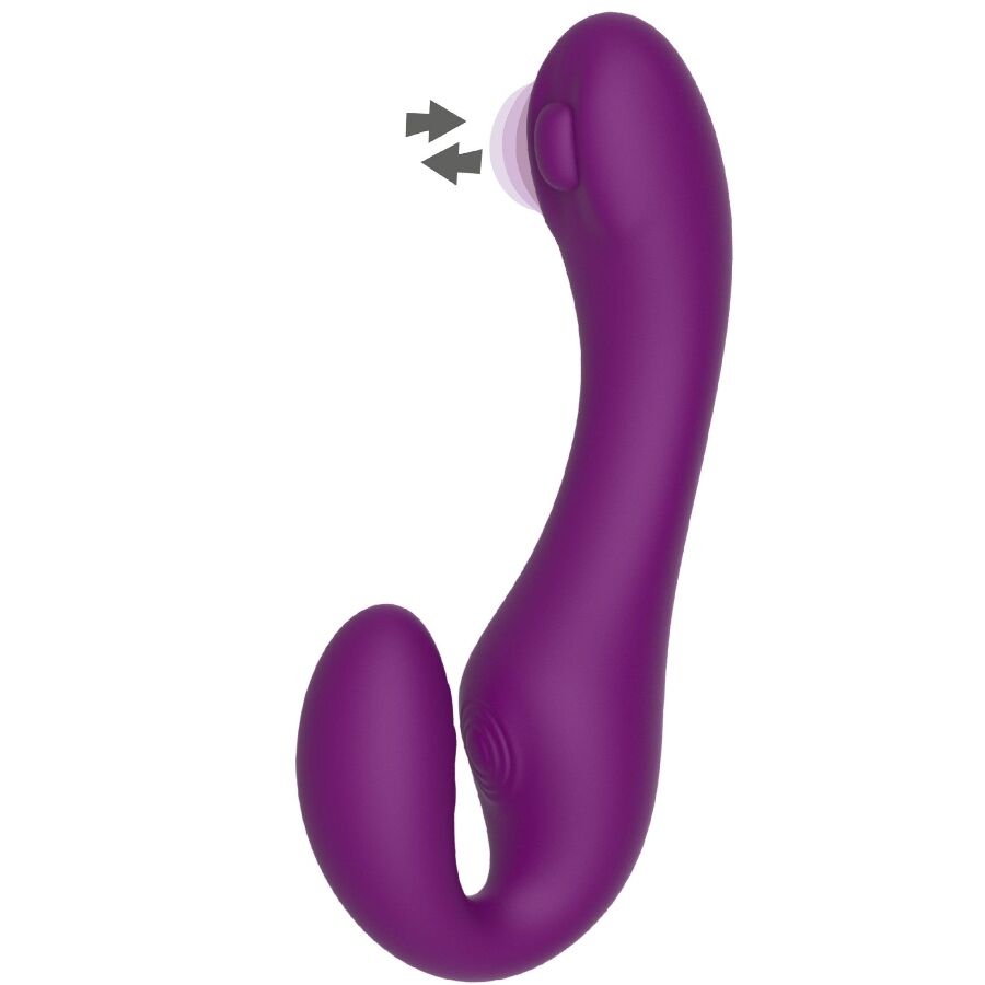 Xocoon - vibromasseur 2 en 1 strap-on sans lanière avec télécommande violet
