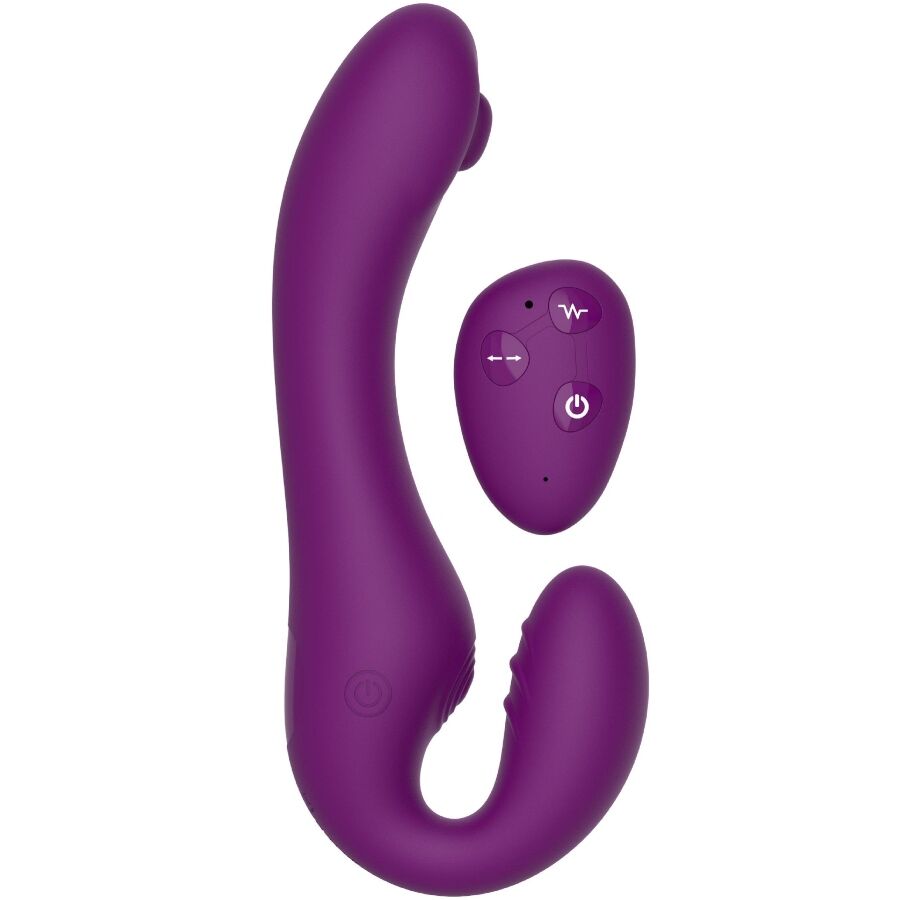 Xocoon - vibromasseur 2 en 1 strap-on sans lanière avec télécommande violet