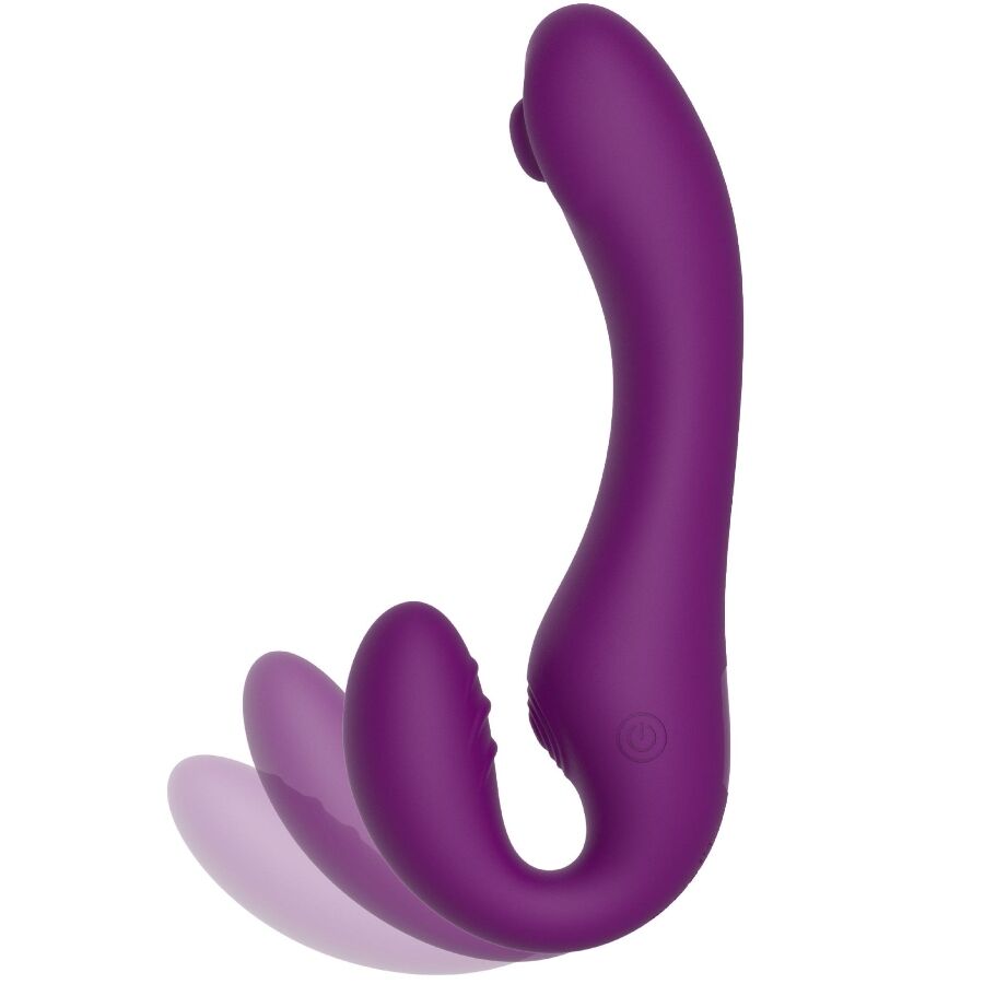 Xocoon - vibromasseur 2 en 1 strap-on sans lanière avec télécommande violet