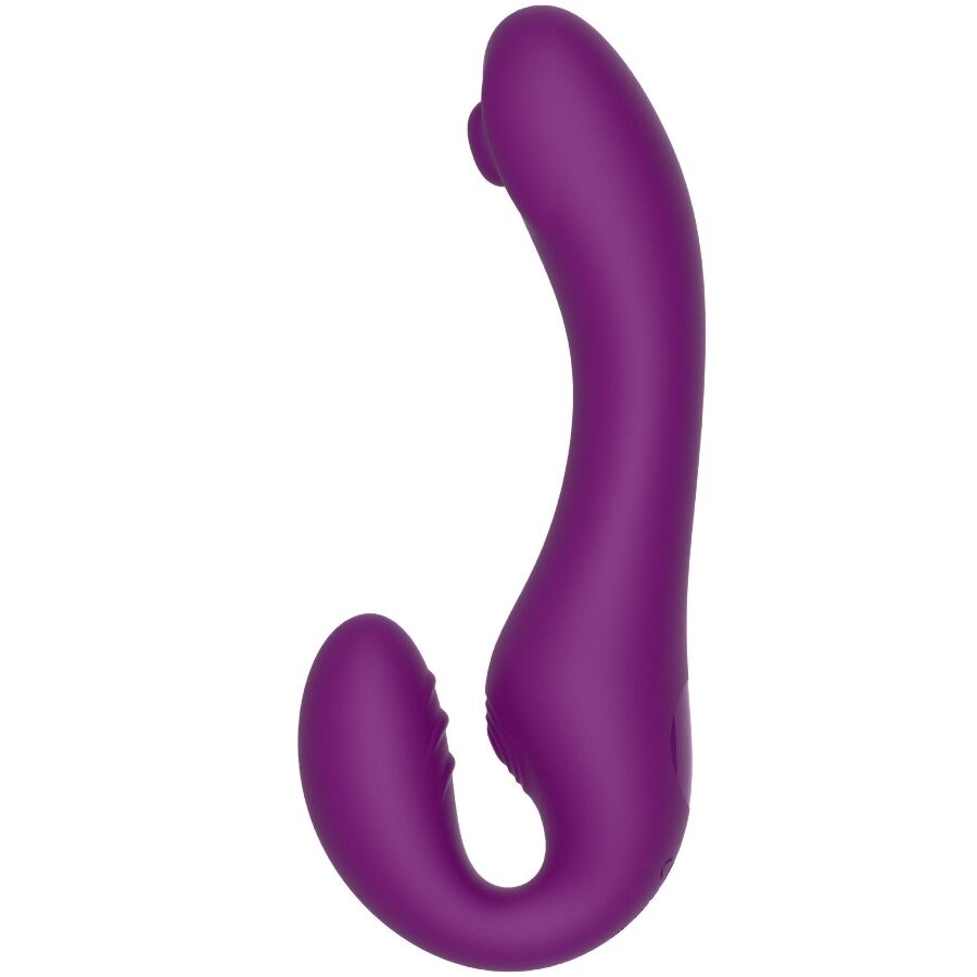 Xocoon - vibromasseur 2 en 1 strap-on sans lanière avec télécommande violet