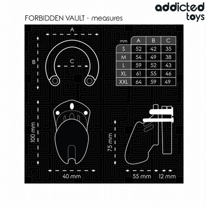 Addicted toys locked - gabbia per pene forbidden vault 10 cm