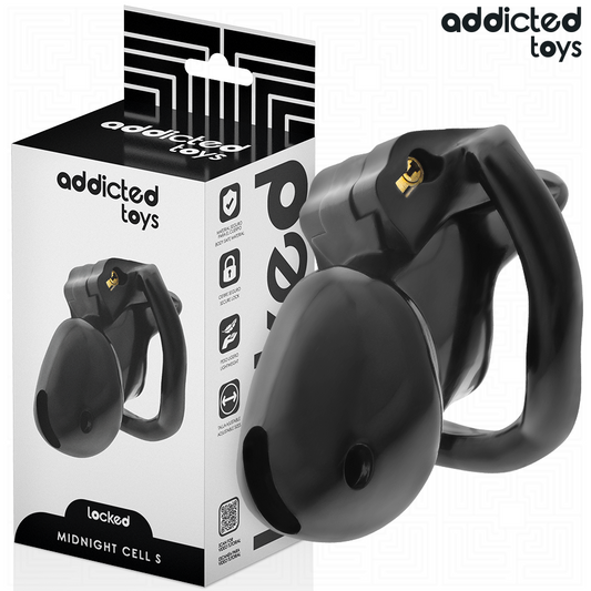 Addicted toys locked- mindnight cell gabbia per pene taglia s 4.8 cm