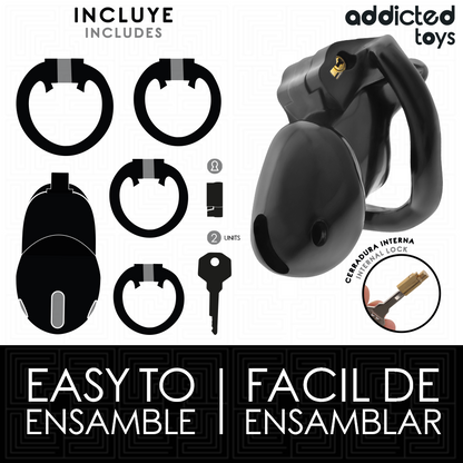 Addicted toys locked- mindnight cell gabbia per pene taglia s 4.8 cm