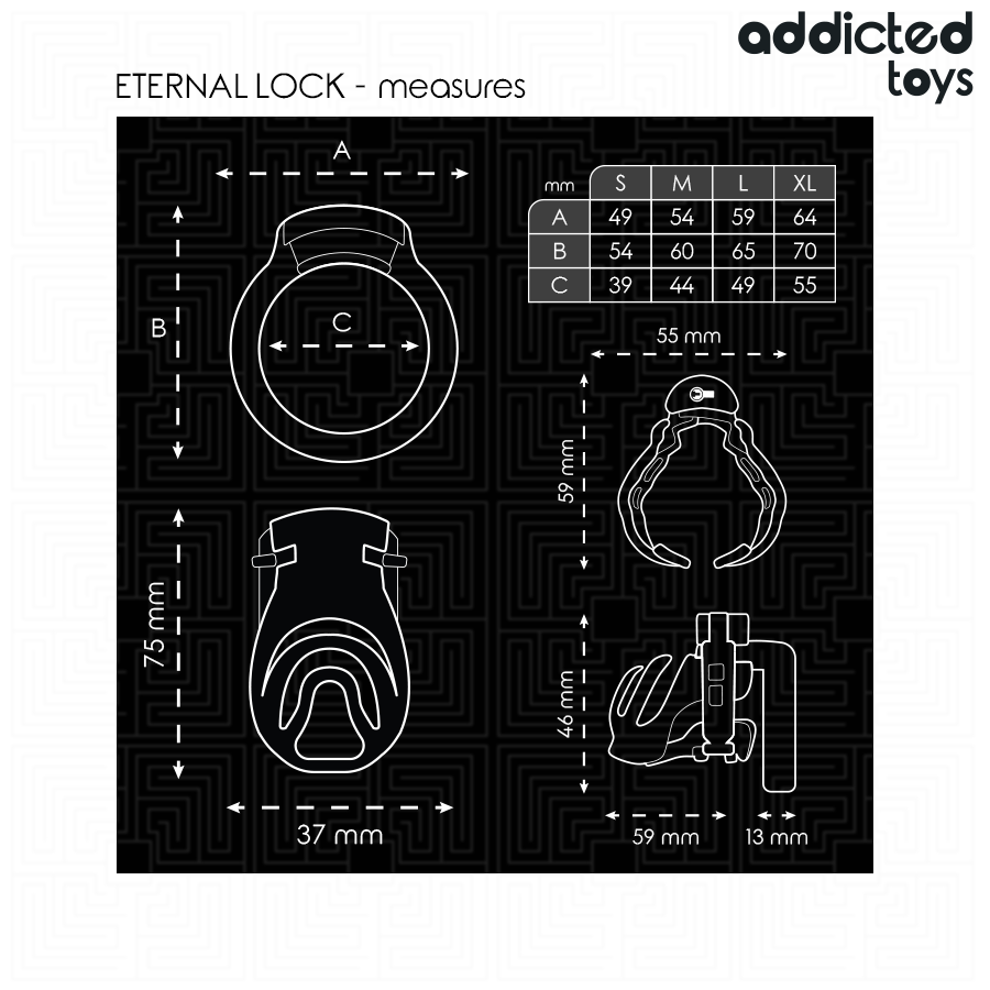 Addicted toys locked - gabbia per pene con bloccaggio eterno 9 cm