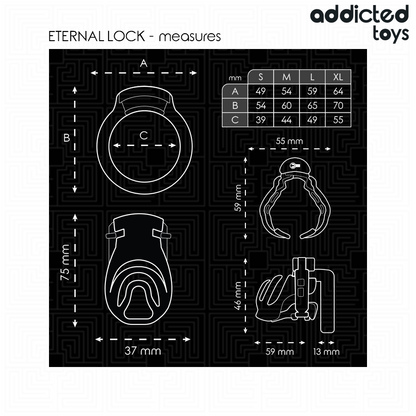 Addicted toys locked - gabbia per pene con bloccaggio eterno 9 cm