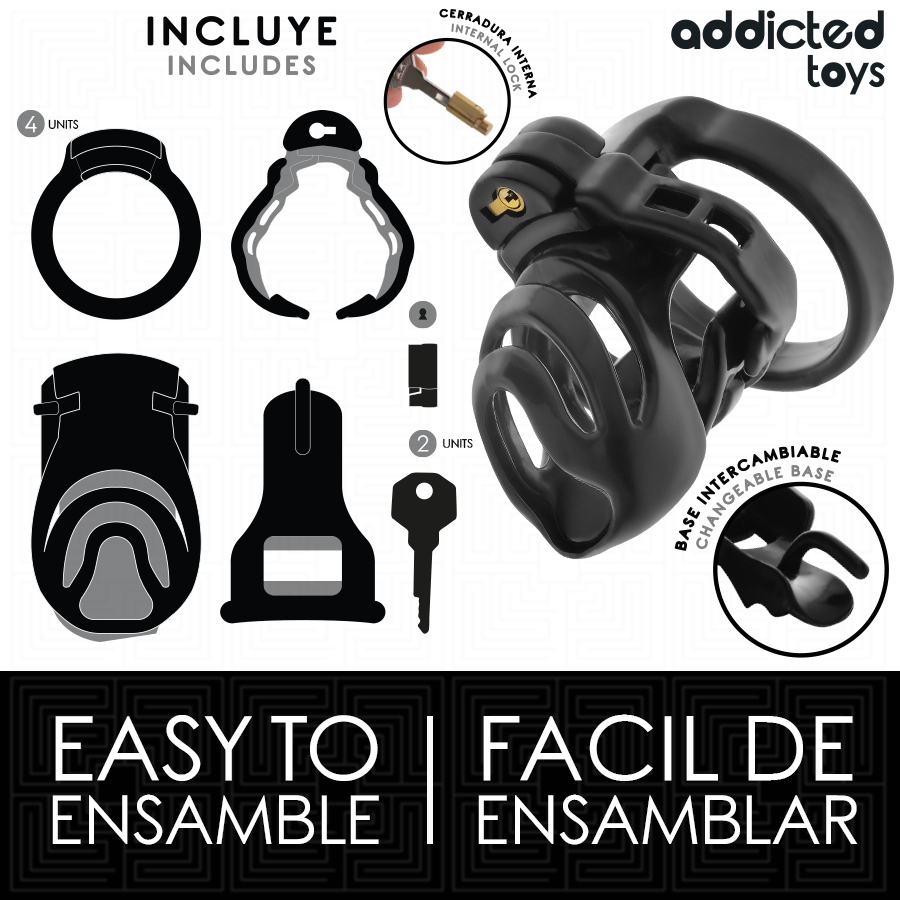 Addicted toys locked - gabbia per pene con bloccaggio eterno 9 cm