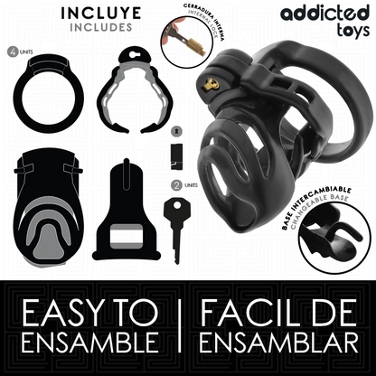 Addicted toys locked - gabbia per pene con bloccaggio eterno 9 cm