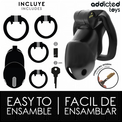 Addicted toys locked - mindnight cell gabbia per pene 4.2 cm taglia m