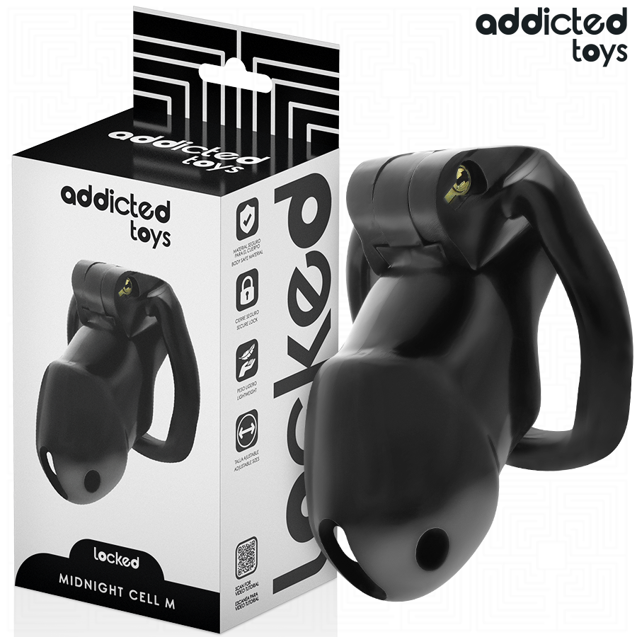 Addicted toys locked - mindnight cell gabbia per pene 4.2 cm taglia m