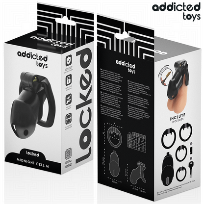 Addicted toys locked - mindnight cell gabbia per pene 4.2 cm taglia m