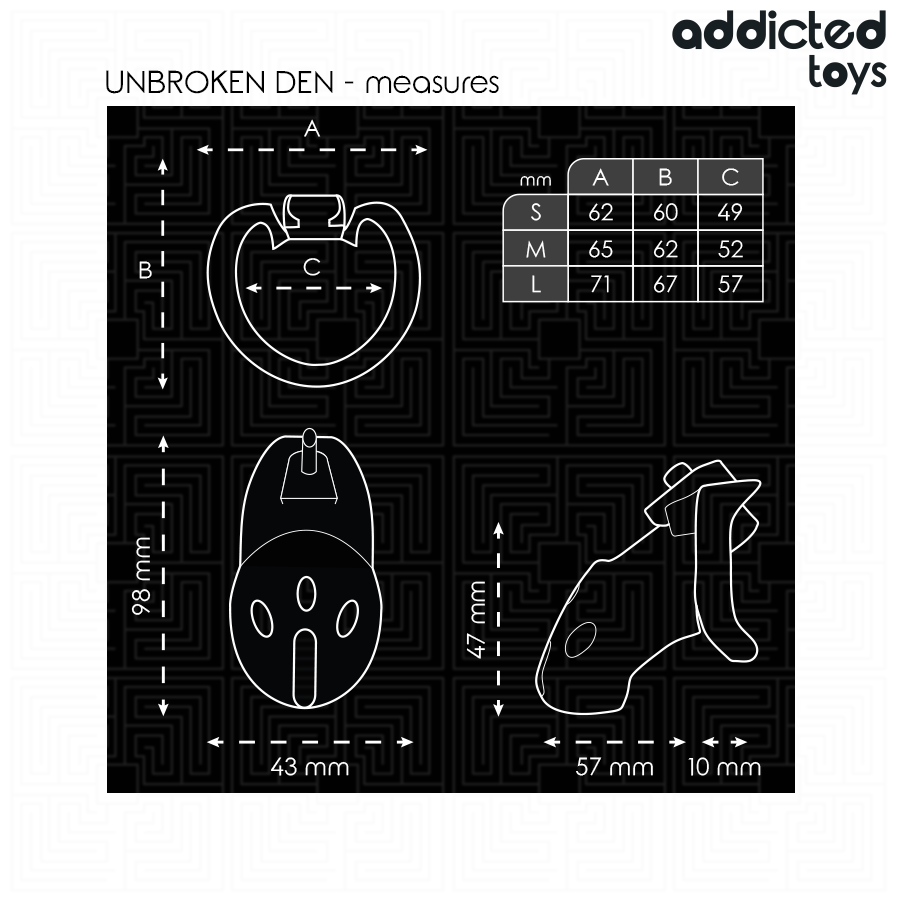 Addicted toys locked - gabbia per pene den non rottura 9,8 cm