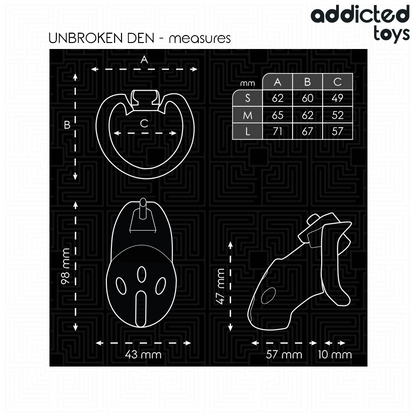 Addicted toys locked - gabbia per pene den non rottura 9,8 cm