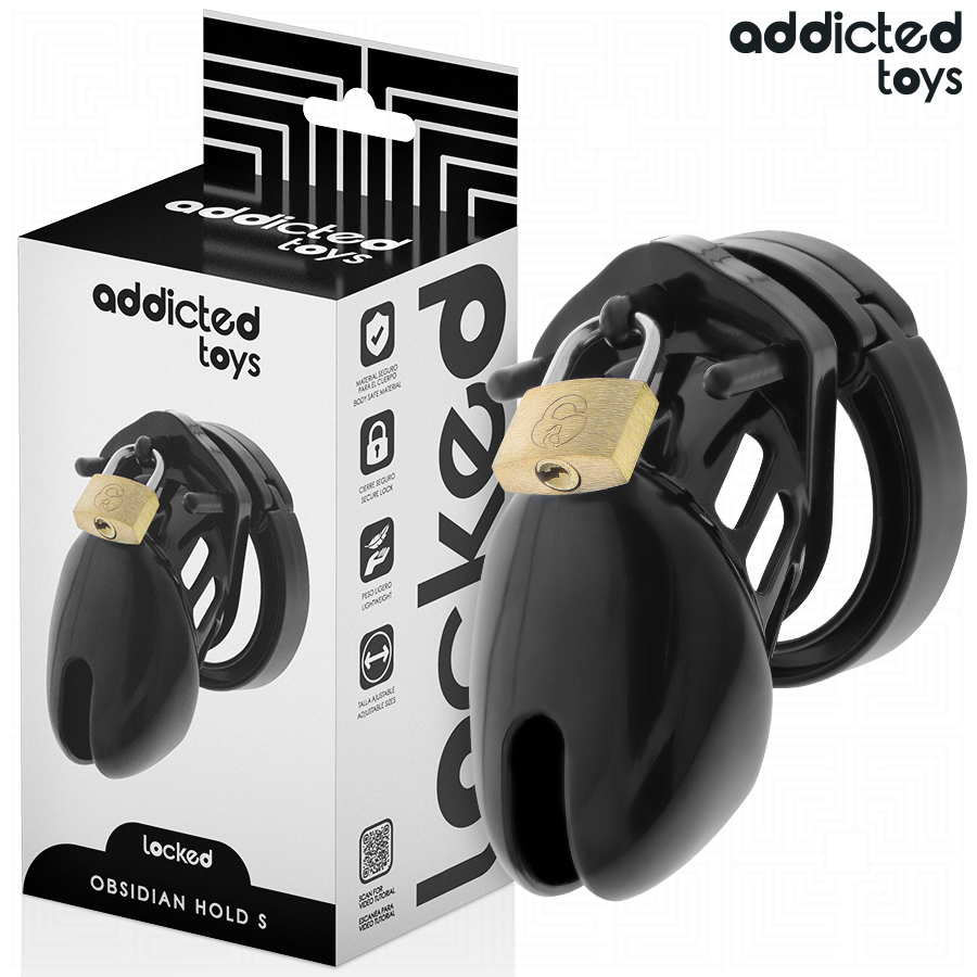 Addicted toys locked - gabbia per pene obsidian hold taglia s