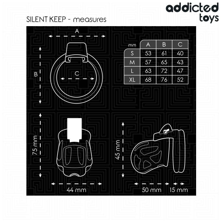 Addicted toys locked - gabbia per pene silenziosa 7,5 cm