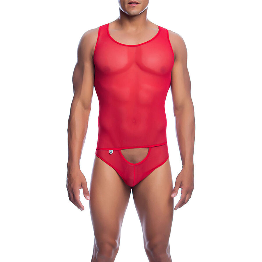 Mob - bodysheer rosso trasparente taglia s/m