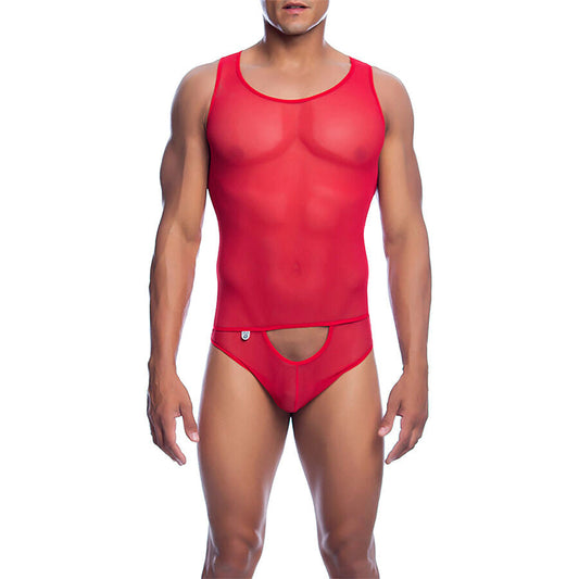 Mob - bodysheer rosso trasparente taglia s/m