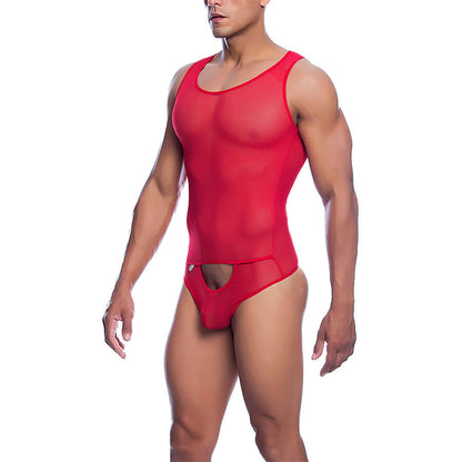 Mob - bodysheer rosso trasparente taglia l/xl
