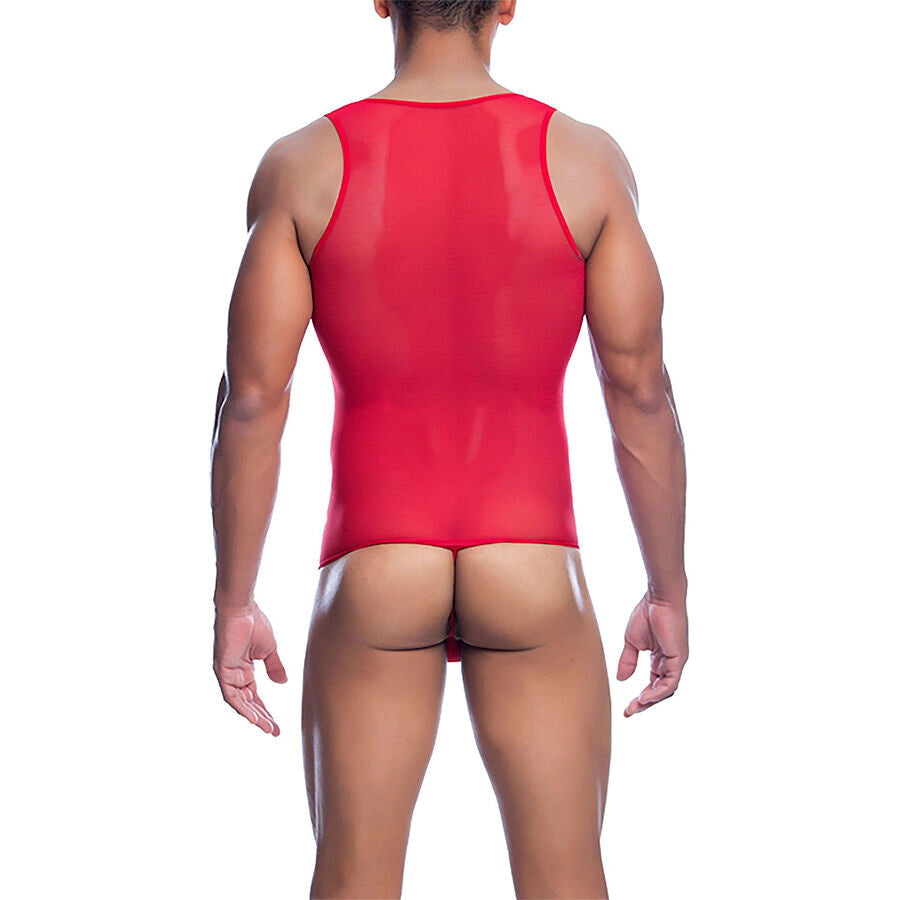 Mob - bodysheer rosso trasparente taglia l/xl
