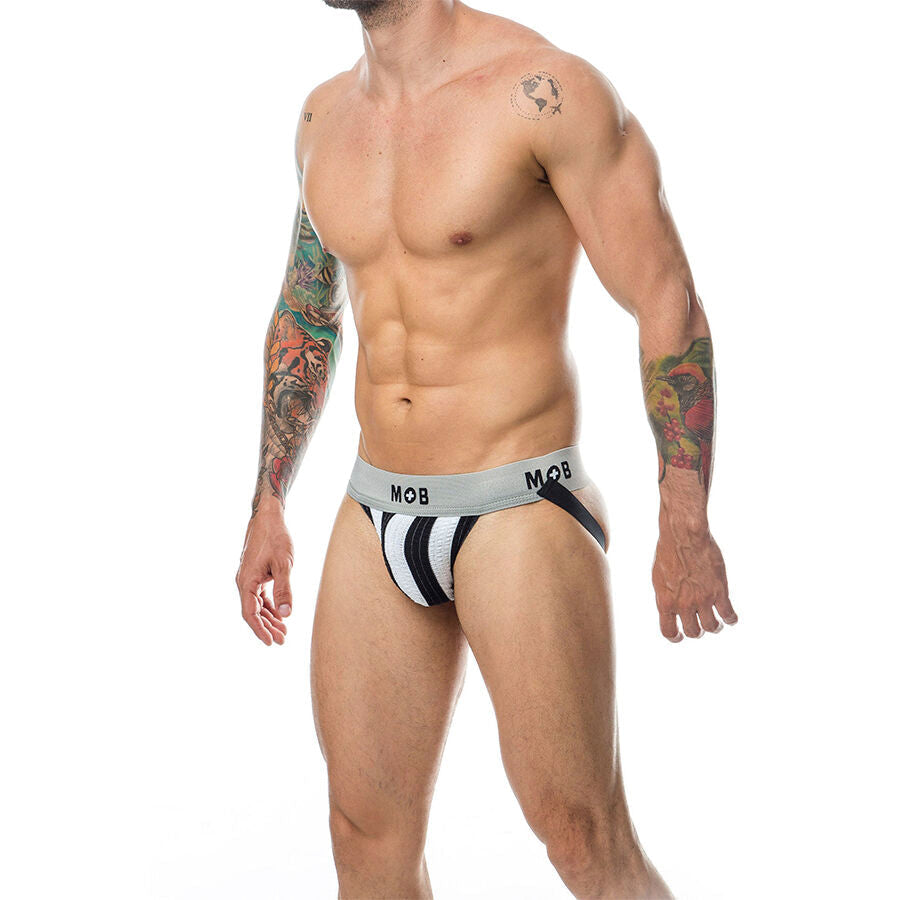 Mob - jock bianco a righe classiche taglia l