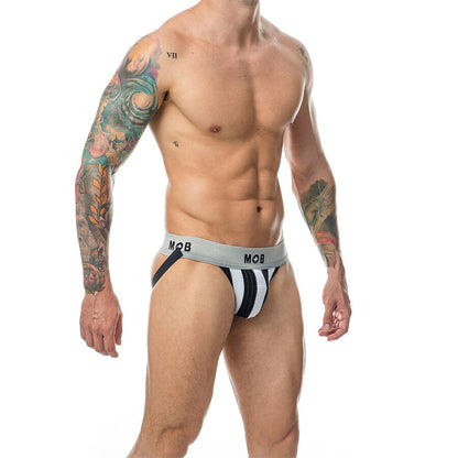 Mob - jock bianco a righe classiche taglia xxl