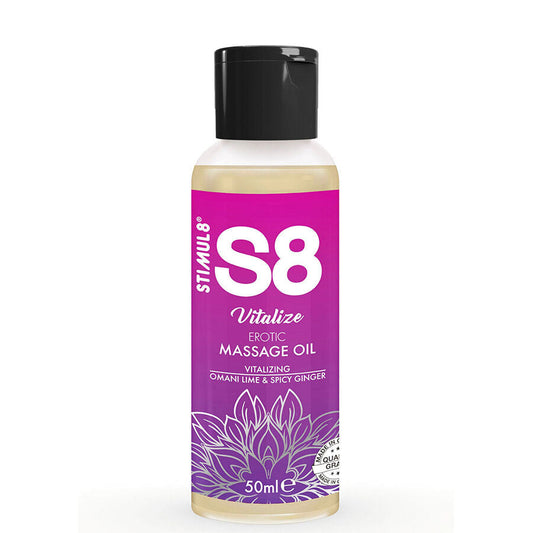 Stimul8 - s8 vitalize olio per massaggio erotico lime 50 ml