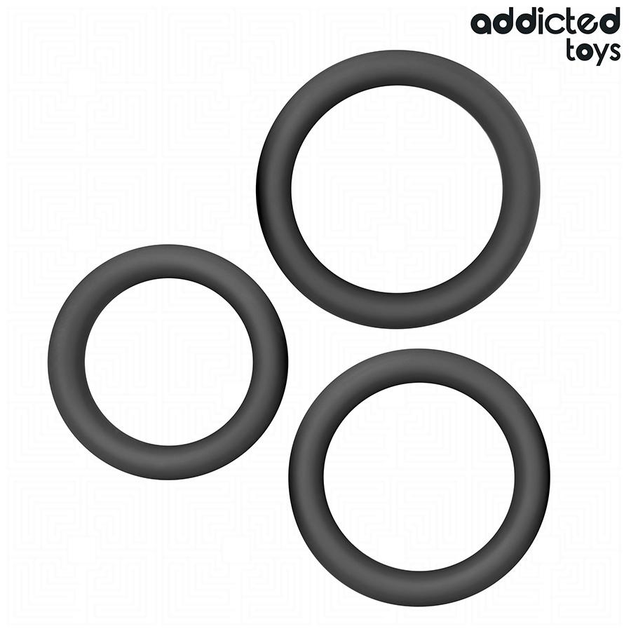 Addicted toys - set di anelli piatti in silicone