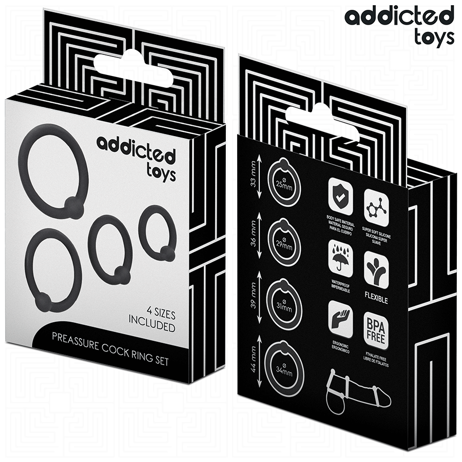 Addicted toys - set di anelli in silicone a pressione