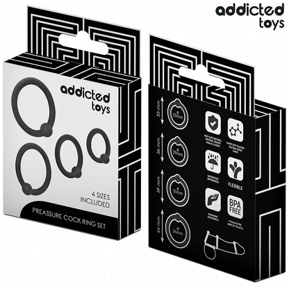 Addicted toys - set di anelli in silicone a pressione