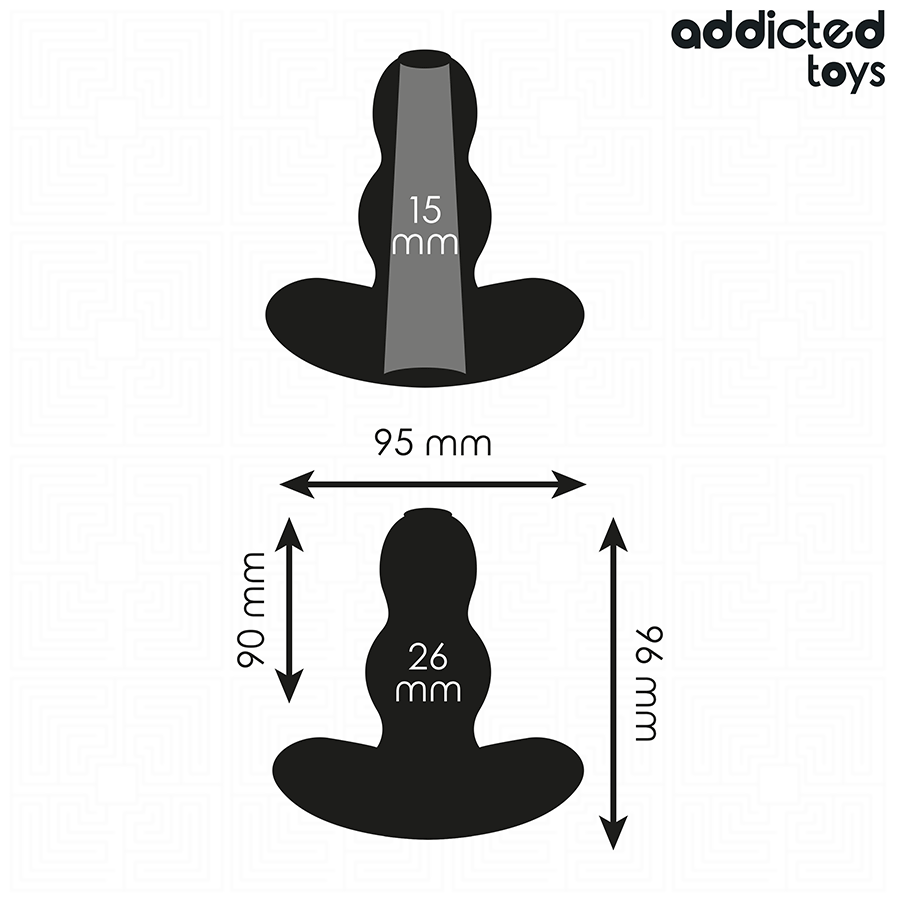 Addicted toys - tappo anale cavo taglia m 9,6 cm